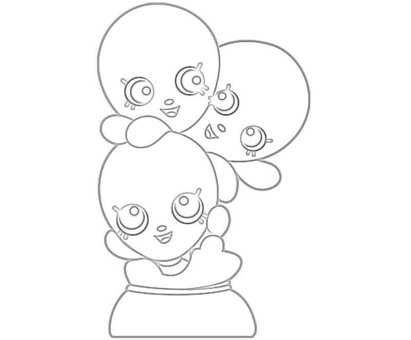 Dibujo de Lotta Globos Shopkin para Colorear