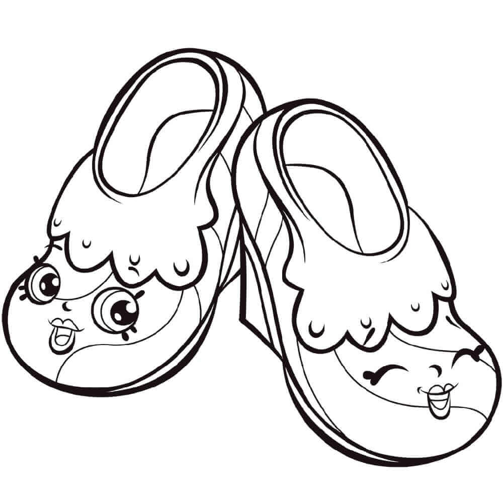 Dibujo de Saltar y Voltear las Zapatillas de Hadas Shopkin para Colorear