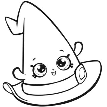 Dibujo de Sombrero de Bruja Shopkin para Colorear