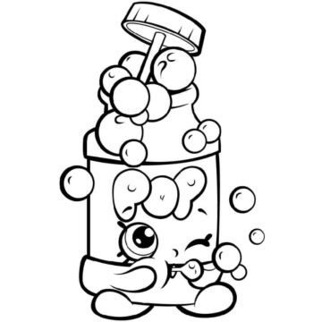 Dibujo de Soplador de Burbujas Pops Shopkin para Colorear