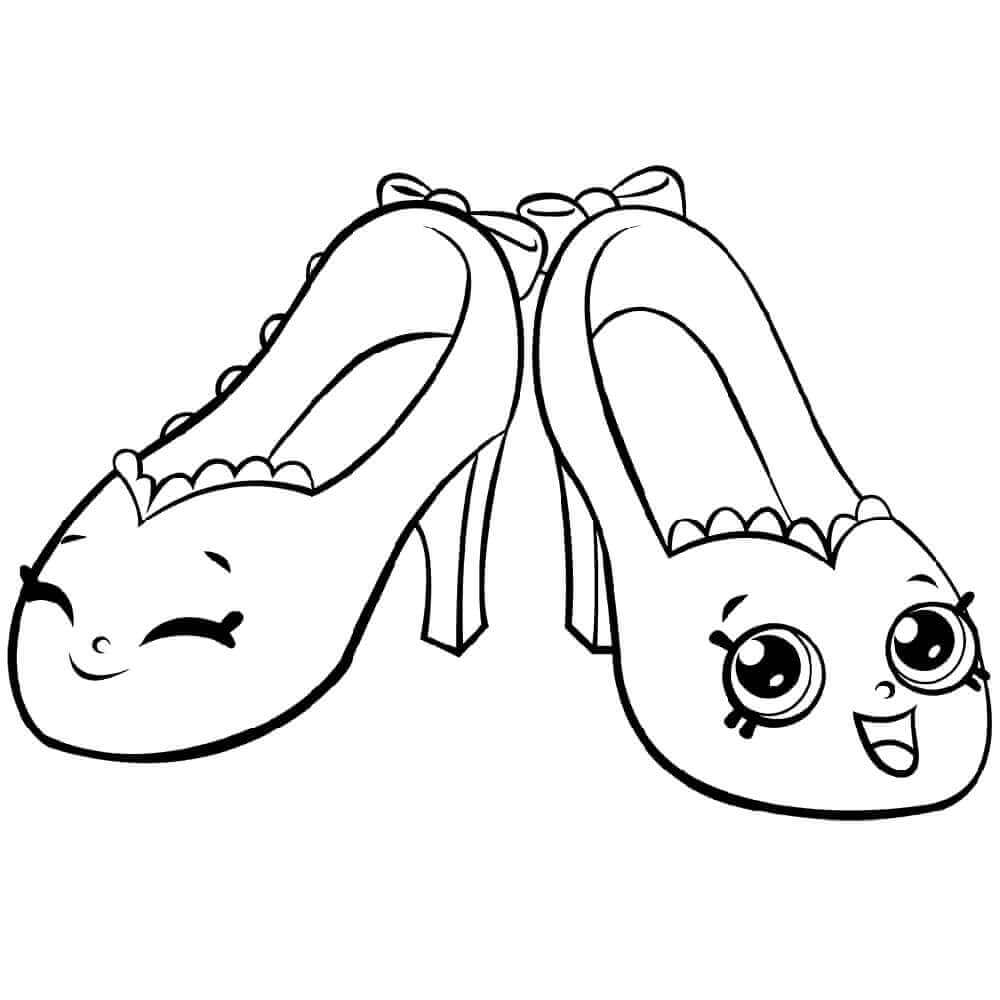 Dibujo de Zapatos Royale Shopkin para Colorear
