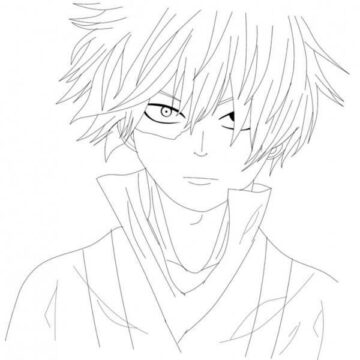 Dibujo de Cara Todoroki Sonriendo para Colorear