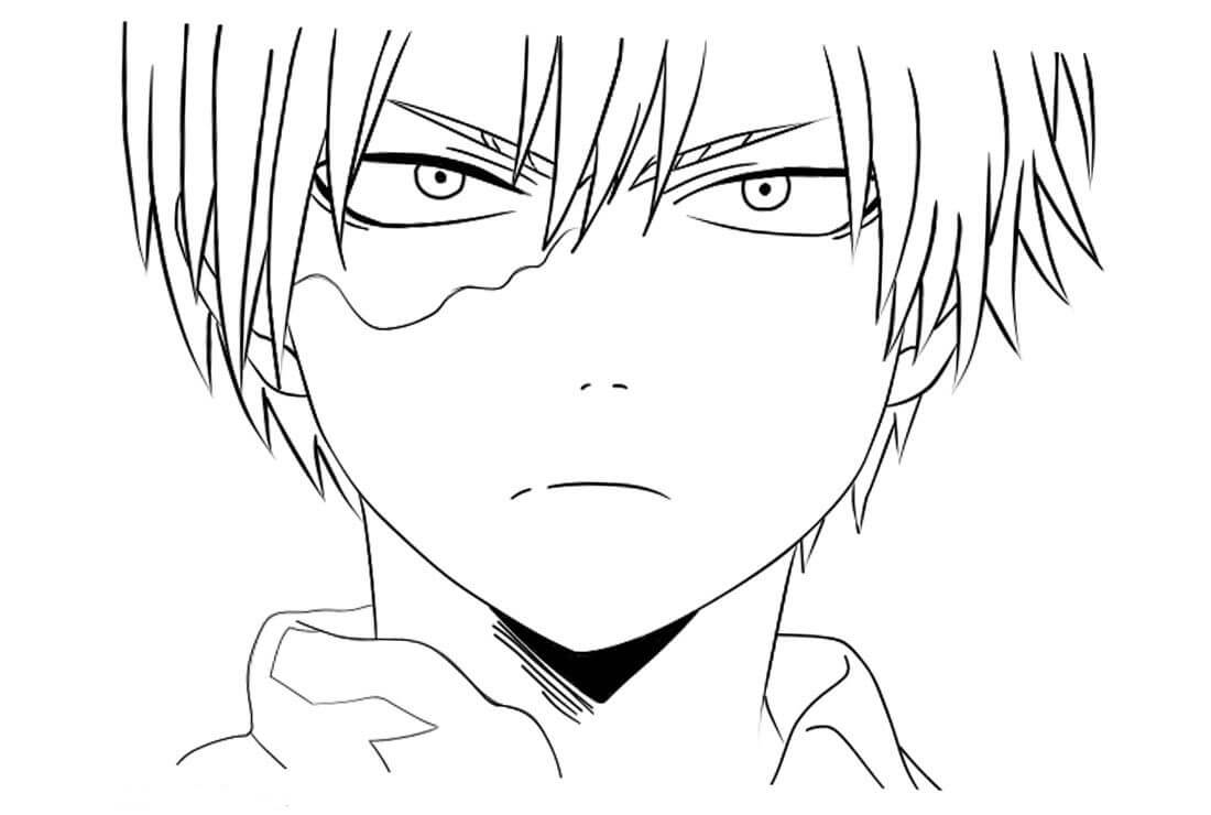 Dibujo de Enfrentate a Todoroki para Colorear