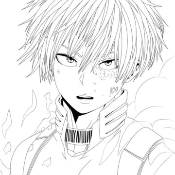 Dibujo de Todoroki Enojado para Colorear