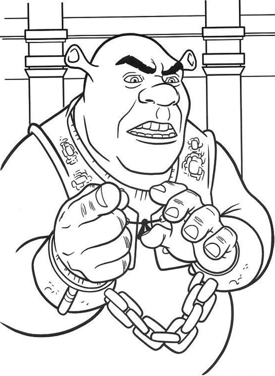 Dibujo de Shrek Enojado para Colorear