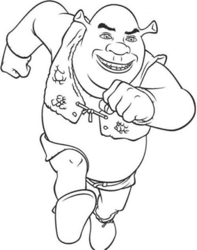 Dibujo de Shrek Esta Corriendo para Colorear