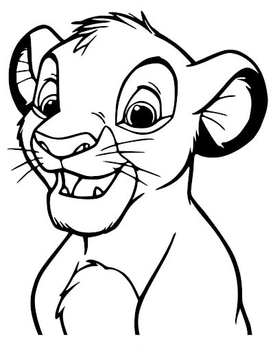 Dibujo de Cara Simba para Colorear