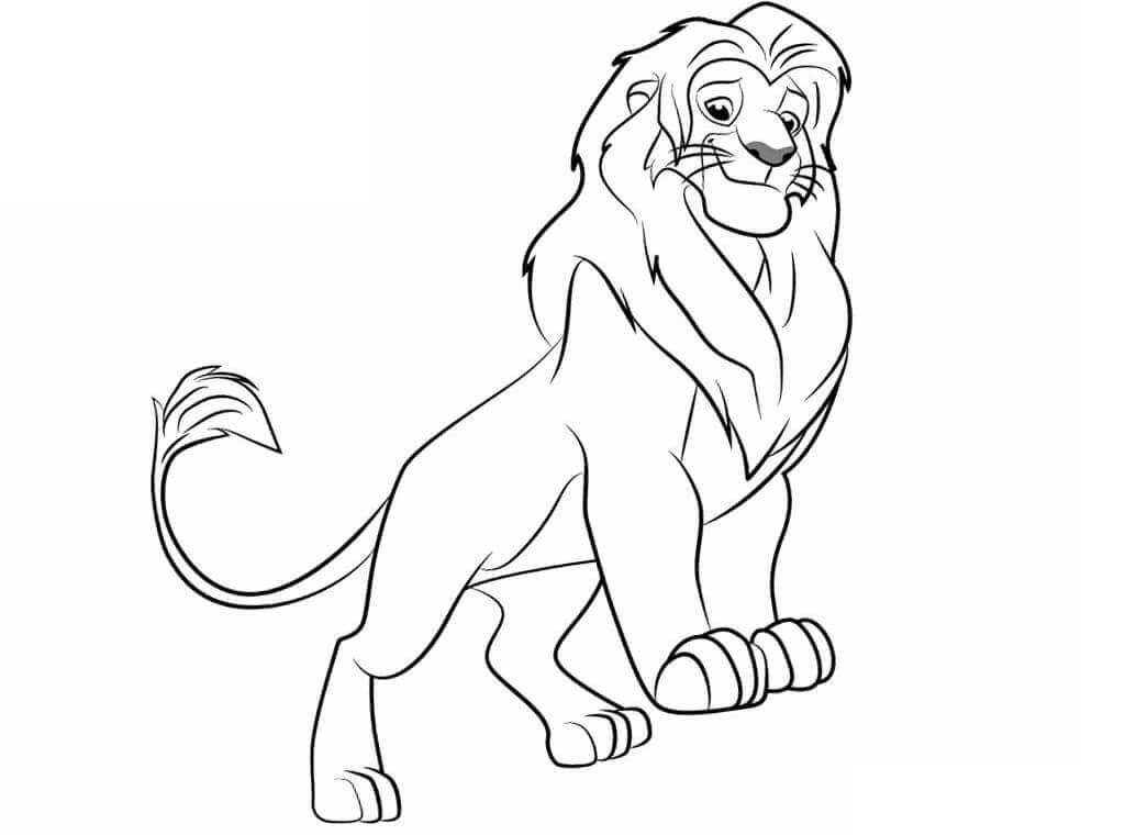 Dibujo de Genial Simba para Colorear