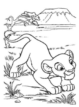 Dibujo de Simba Agradable para Colorear