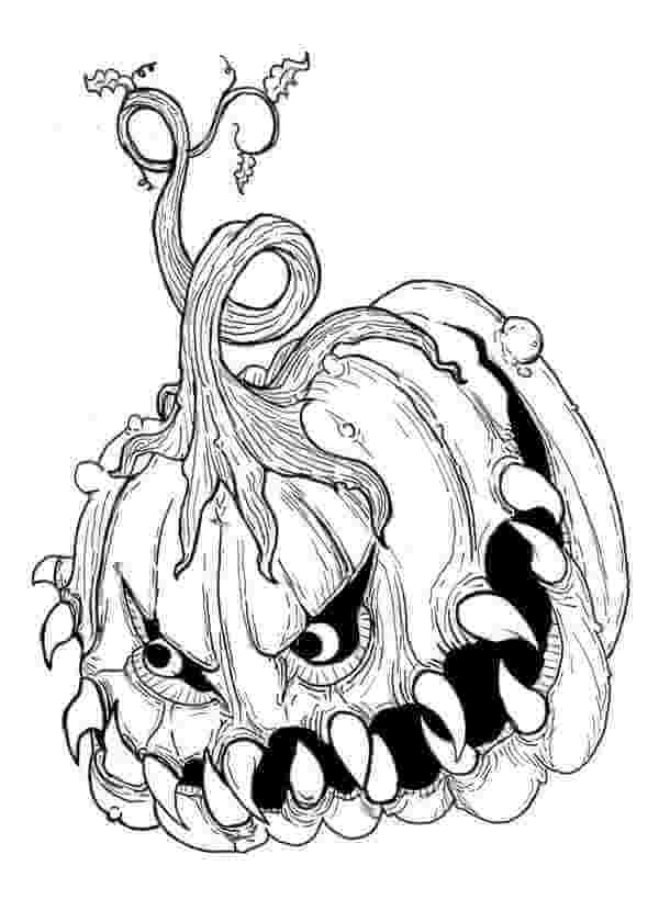Dibujo de Calabaza Espeluznante para Colorear