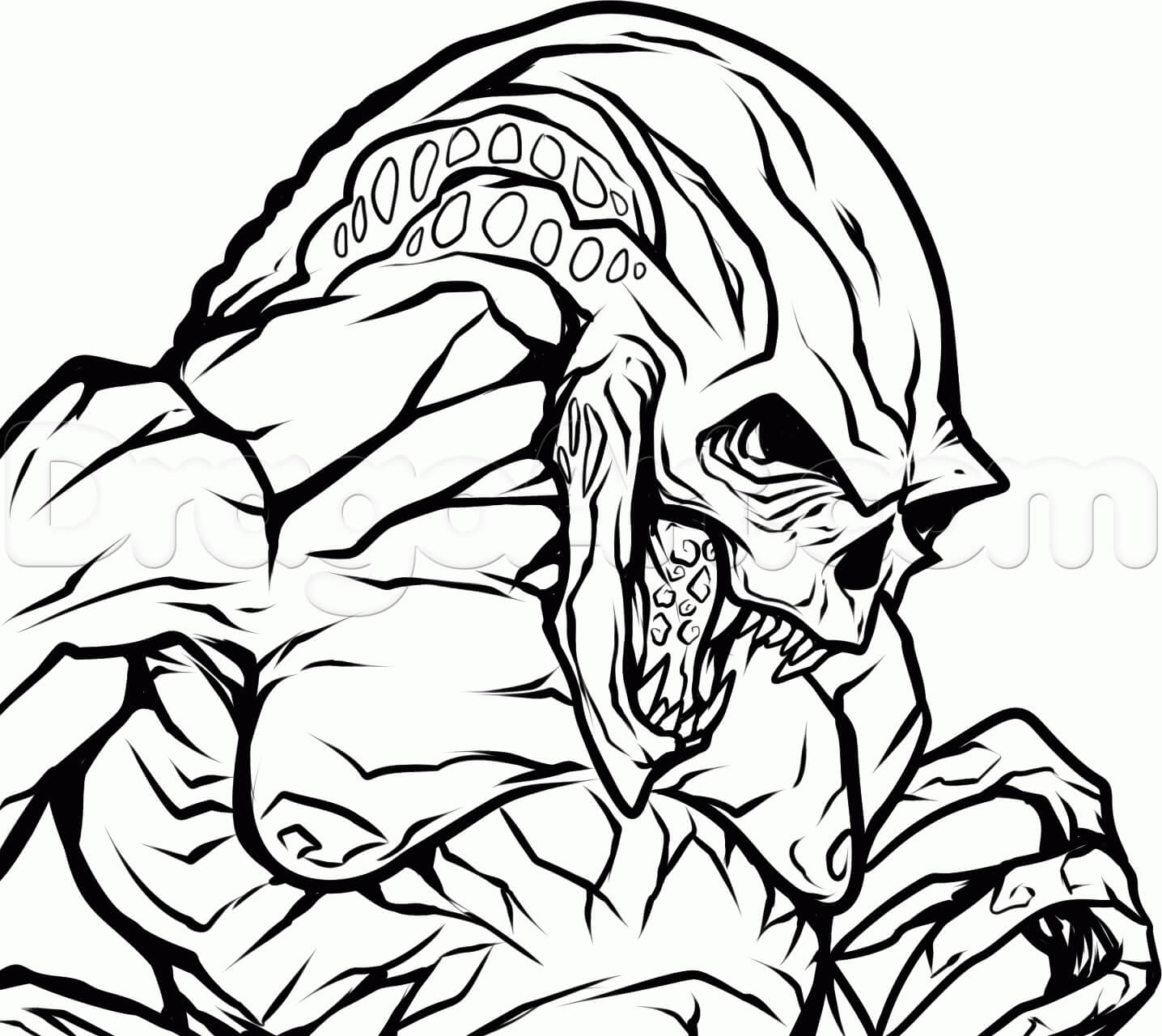 Dibujo de Extraterrestre Espeluznante para Colorear