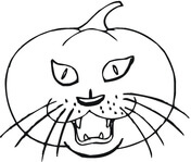 Dibujo de Gato la Calabaza Espeluznante para Colorear