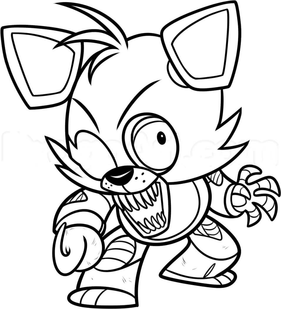 Dibujo de Lindo Astuto Espeluznante 1 para Colorear