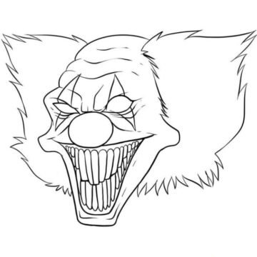 Dibujo de Payaso Espeluznante para Colorear
