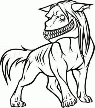 Dibujo de Perro Espeluznante para Colorear