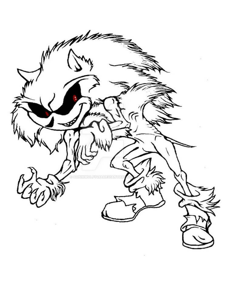 Dibujo de Sonic Espeluznante para Colorear
