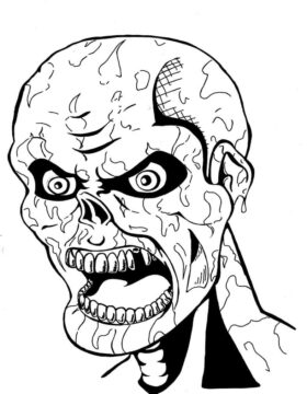 Dibujo de Zombi Espeluznante para Colorear