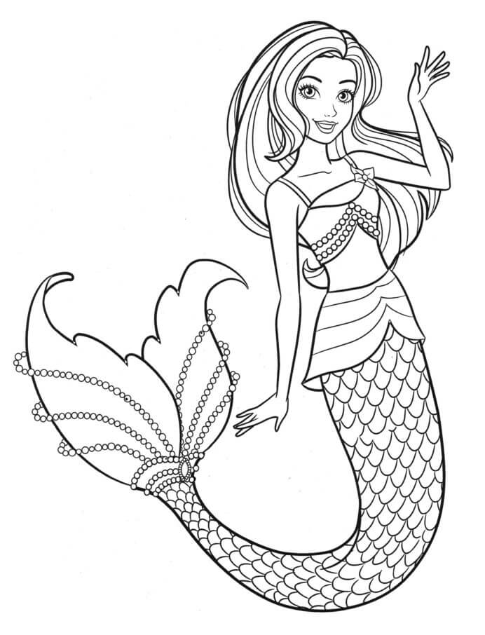 Dibujo de Impresionante Sirena para Colorear