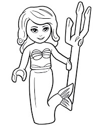 Dibujo de Lego Sirena para Colorear