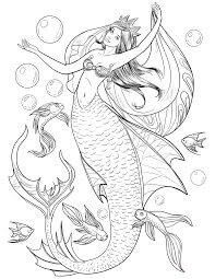 Dibujo de Mano Dibujar Sirena para Colorear