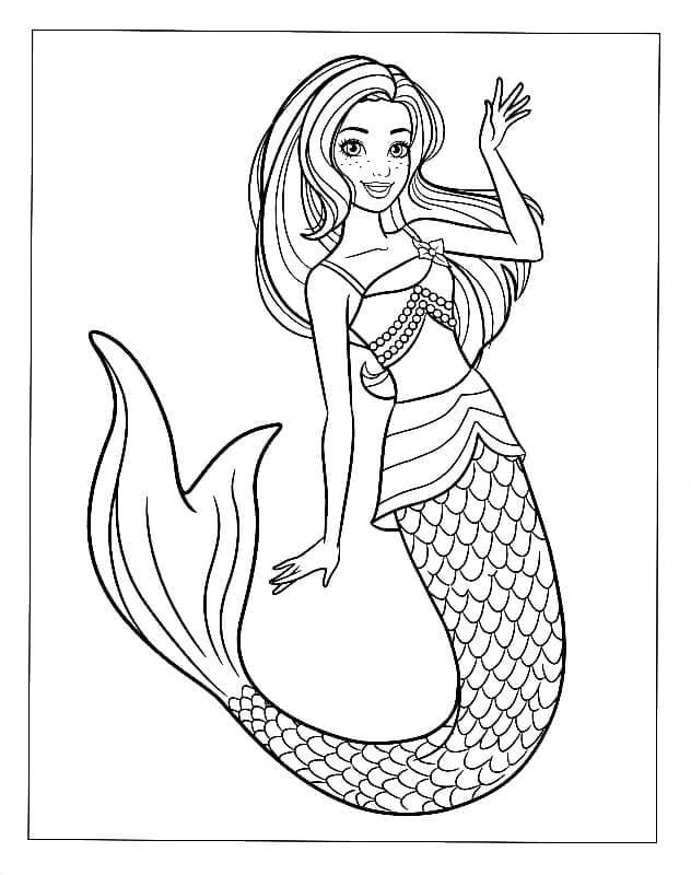 Dibujo de Sirena Di Hola para Colorear