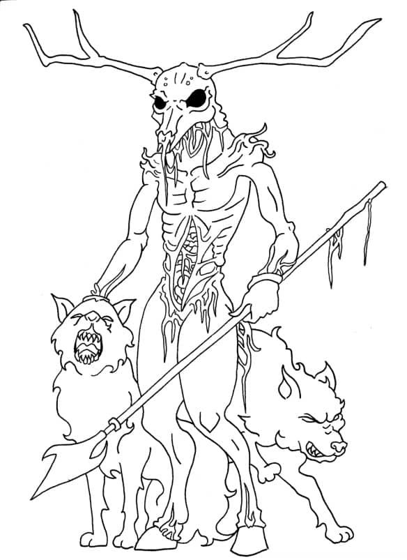 Dibujo de Hircine Skyrim para Colorear
