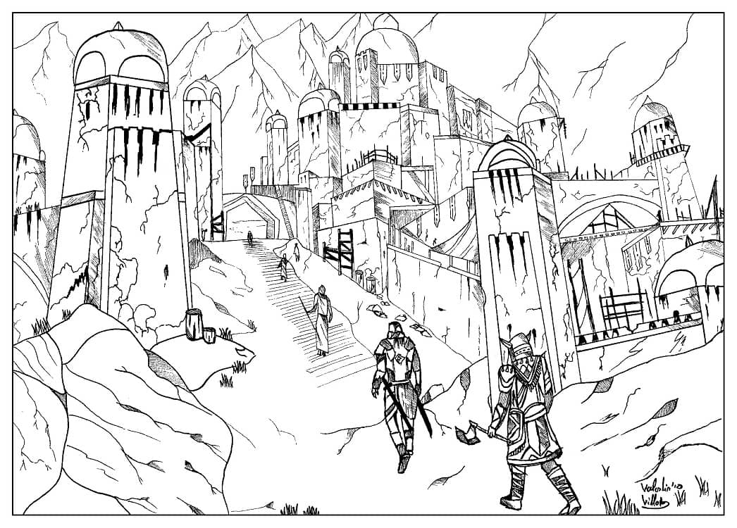 Dibujo de Hermoso Skyrim para Colorear