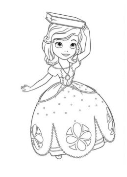 Dibujo de Sofía Usa Libros para Colorear