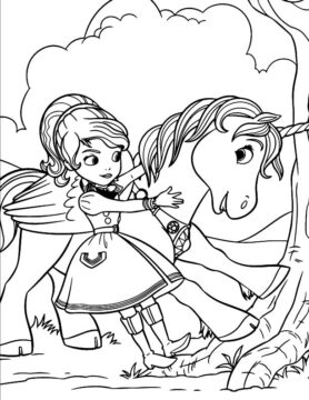 Dibujo de Sofía y el Unicornio para Colorear