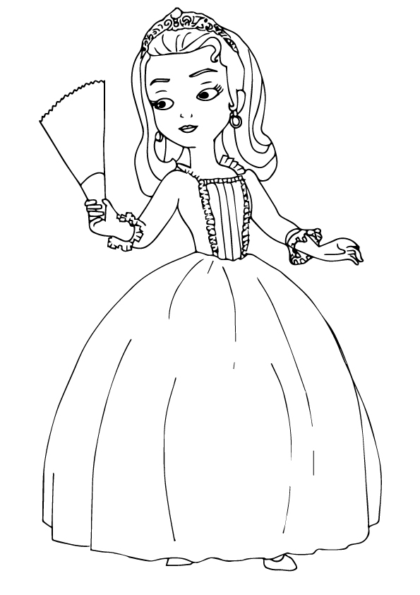 Dibujo de Hermosa Princesa Ambar para Colorear