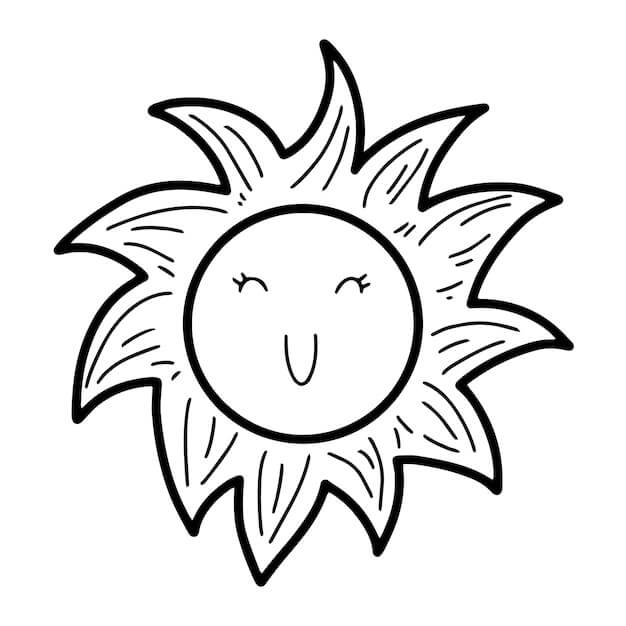 Dibujo de Lachelndes Sonnengekritzel para Colorear