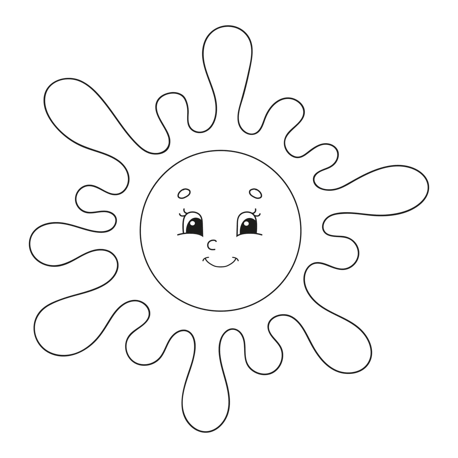 Dibujo de Adorable Sol para Colorear