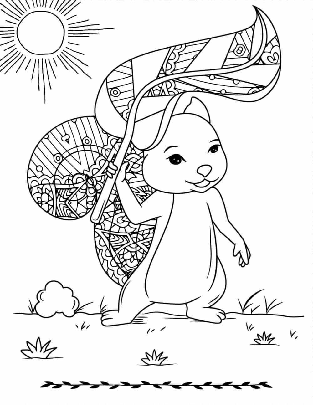 Dibujo de Ardillas Bajo el Sol para Colorear