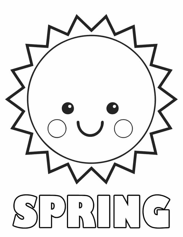 Dibujo de Bonito Sol en Primavera para Colorear