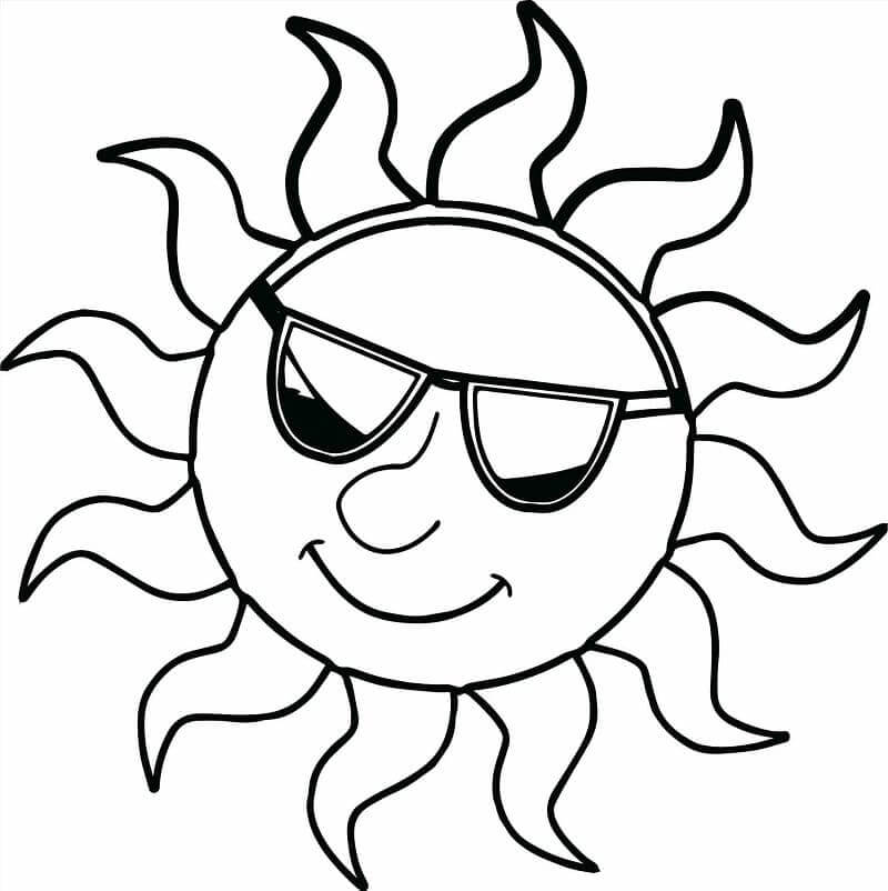 Dibujo de Sol Agradable para Colorear