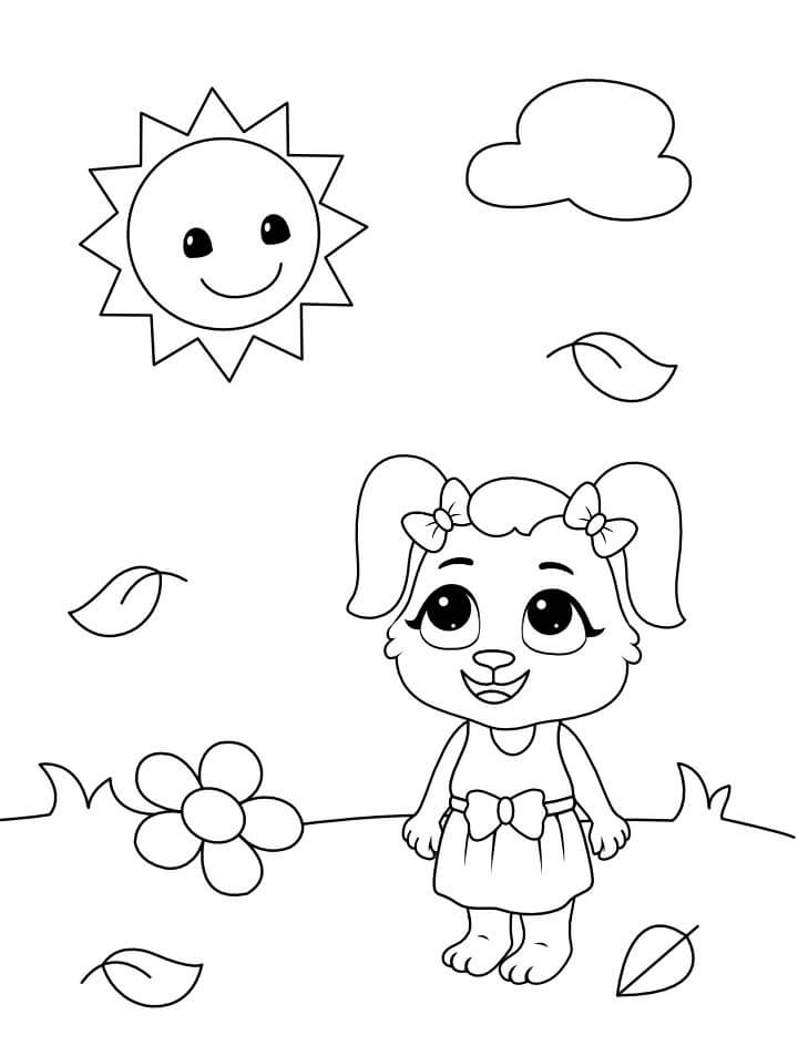 Dibujo de Sol con Rubi para Colorear