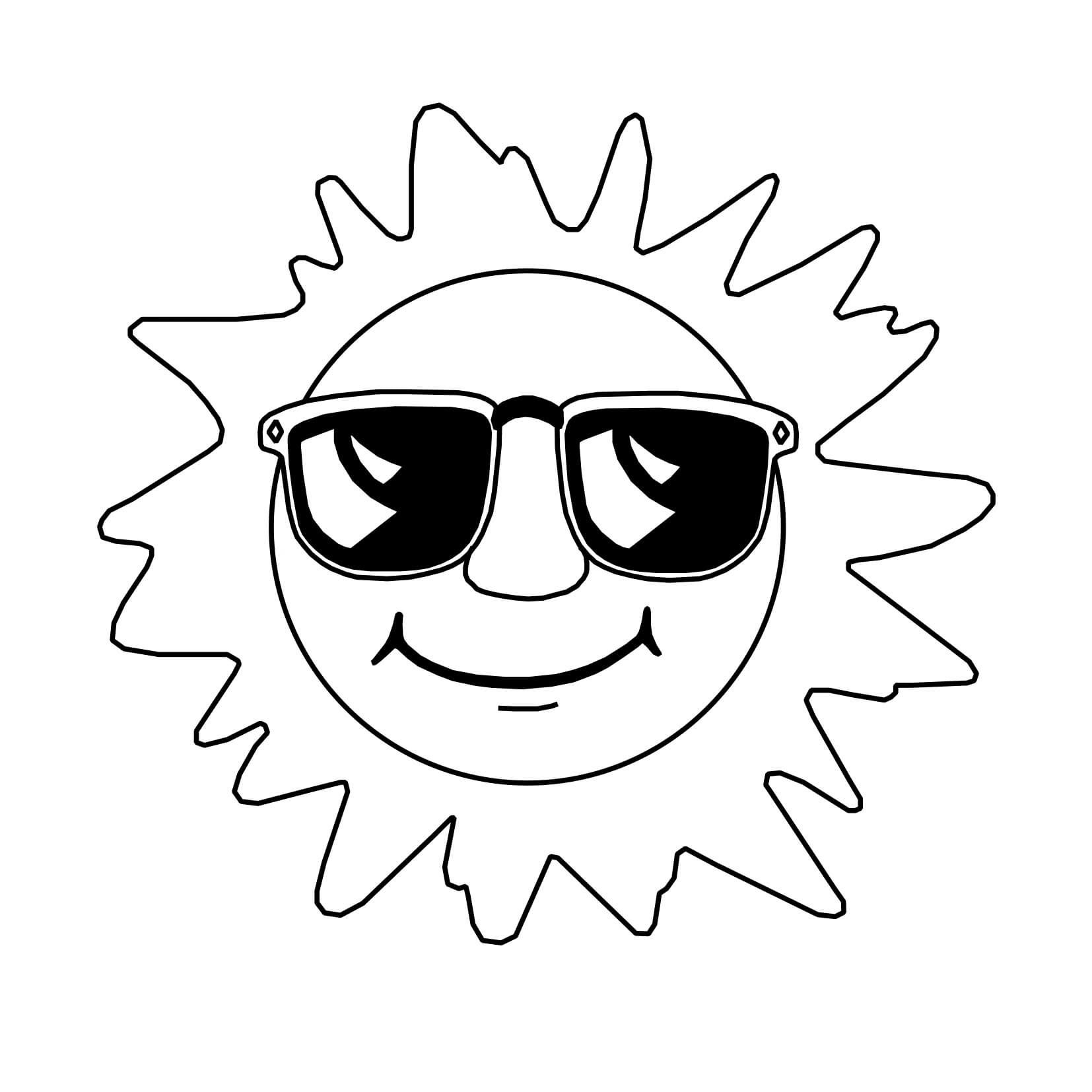 Dibujo de Sol Fresco para Colorear