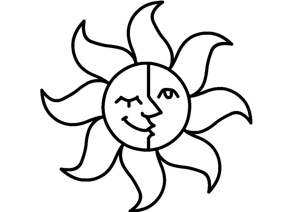 Dibujo de Sol Imprimible para Colorear
