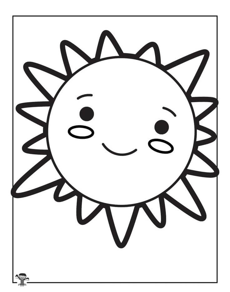 Dibujo de Sol Kawaii para Colorear