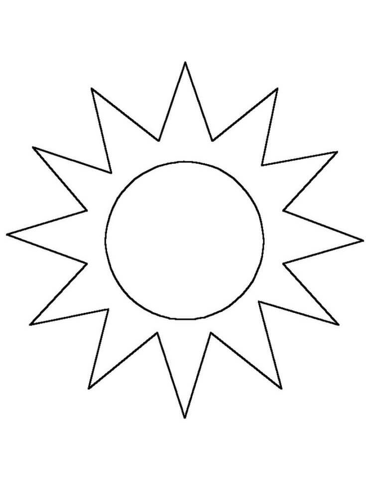 Dibujo de Sol Ligero para Colorear