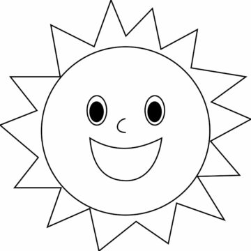 Dibujo de Sol Sonriendo para Colorear