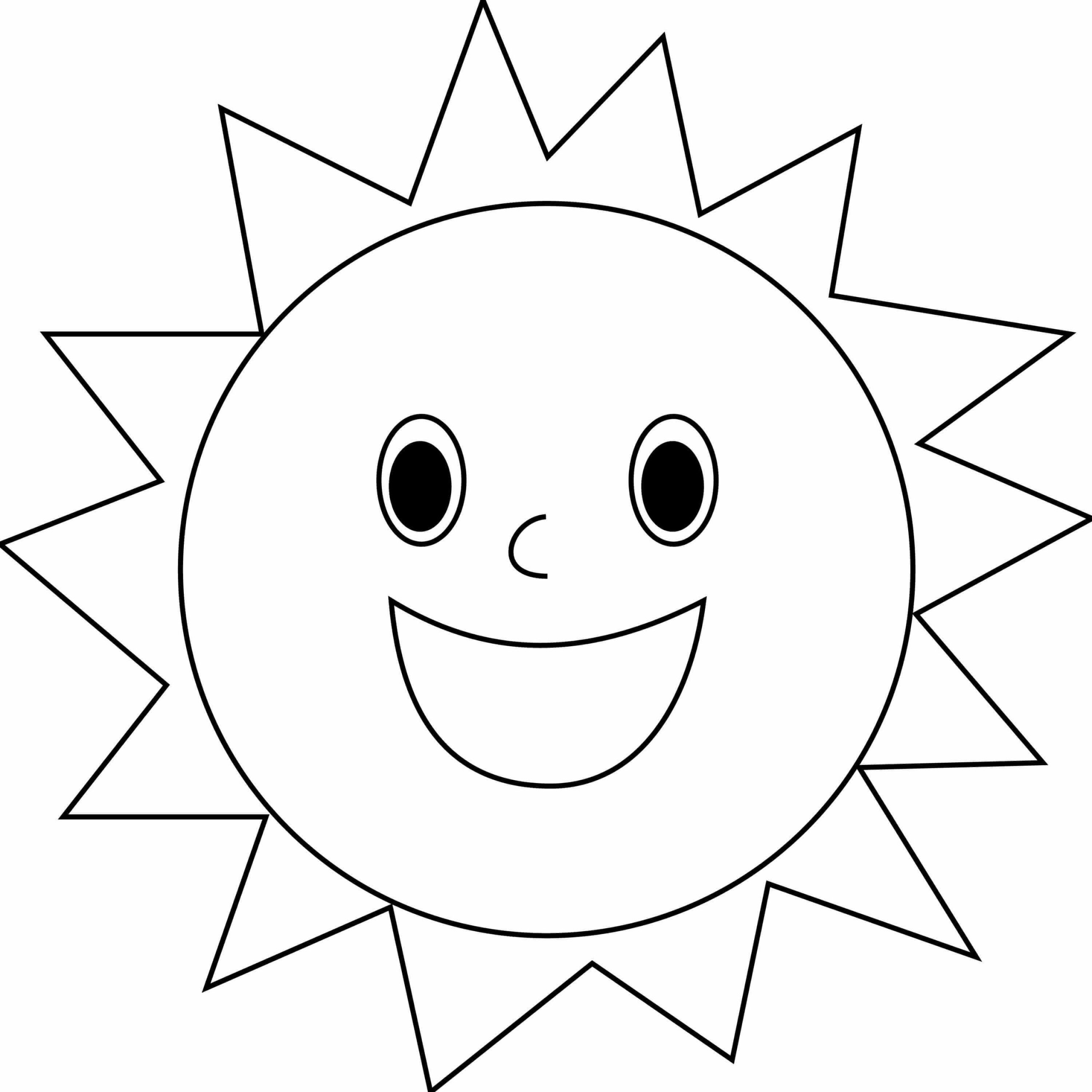 Dibujo de Sol Sonriendo para Colorear