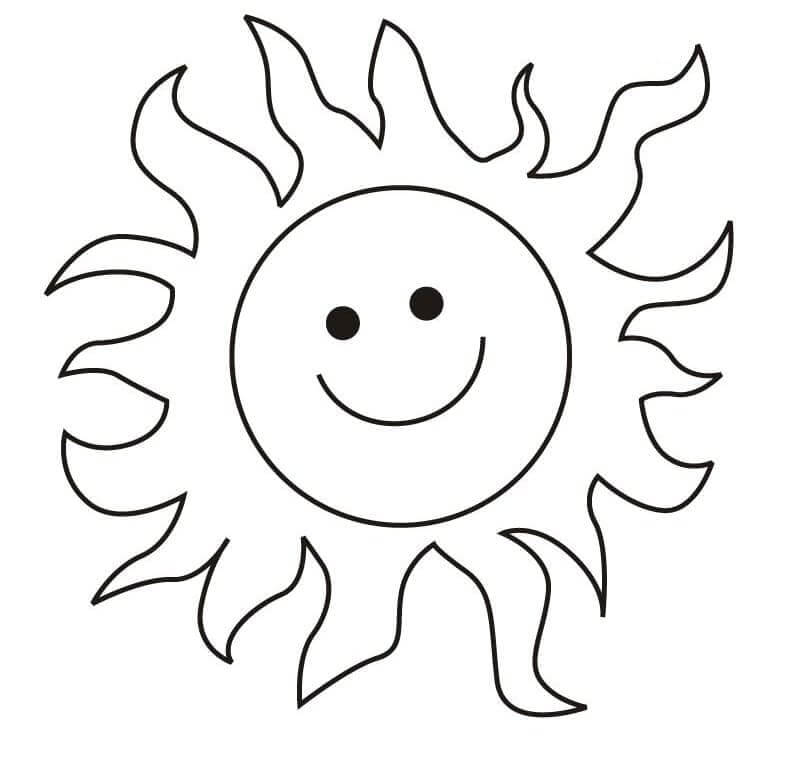 Dibujo de Sol Sonriente para Colorear