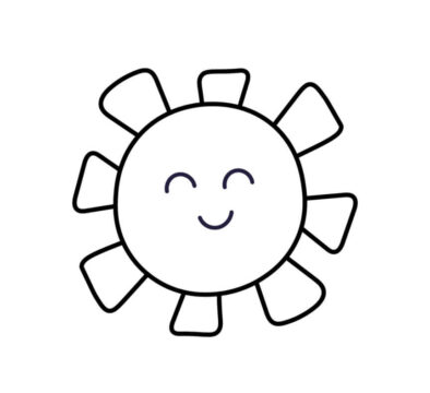 Dibujo de Sonrisa de Sol Sencilla para Colorear