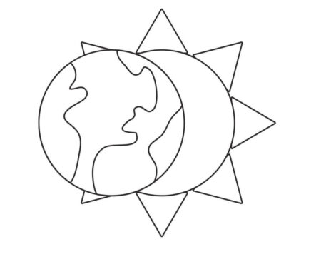 Dibujo de Tierra y Sol para Colorear