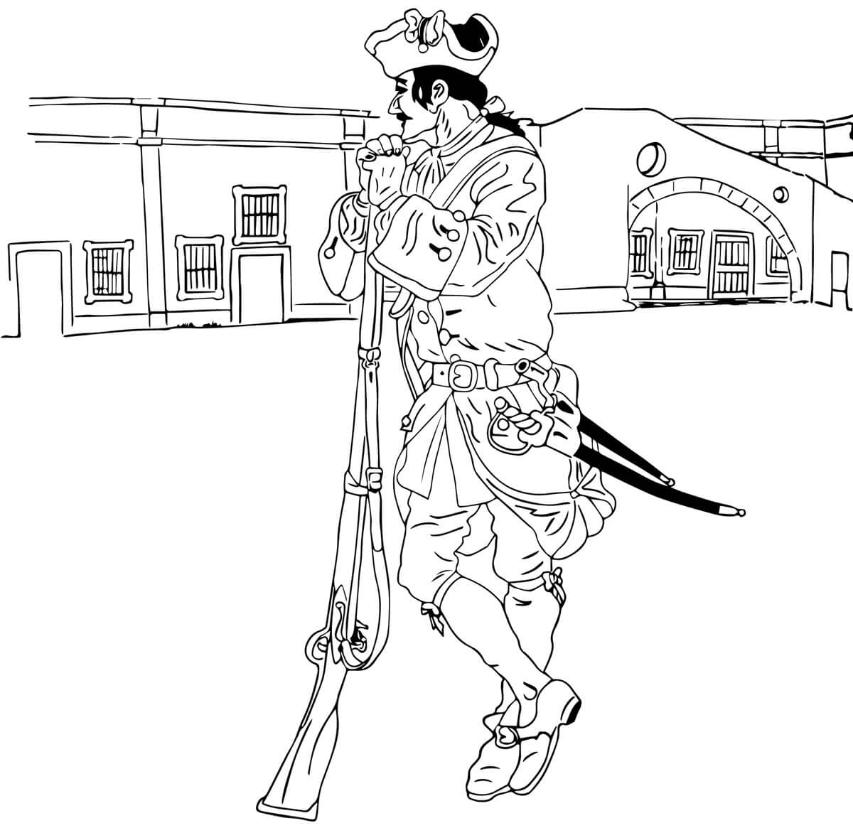 Dibujo de Bonito Soldado para Colorear