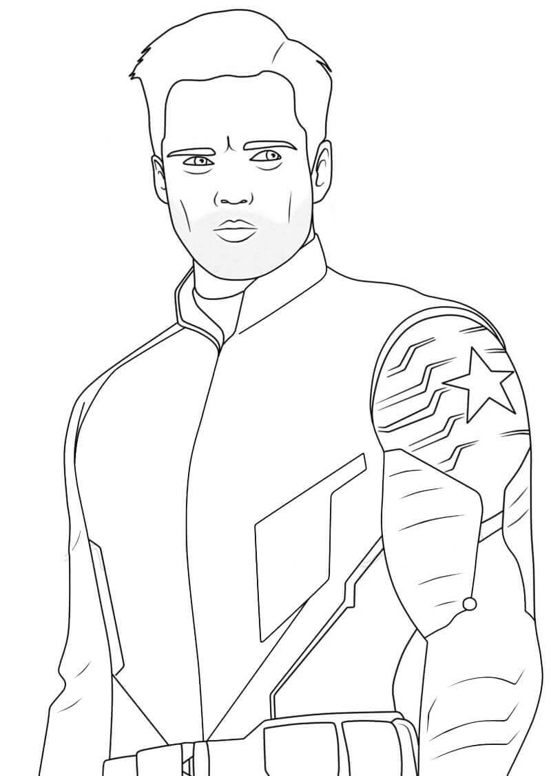 Dibujo de El Soldado de Invierno Bucky Barnes para Colorear
