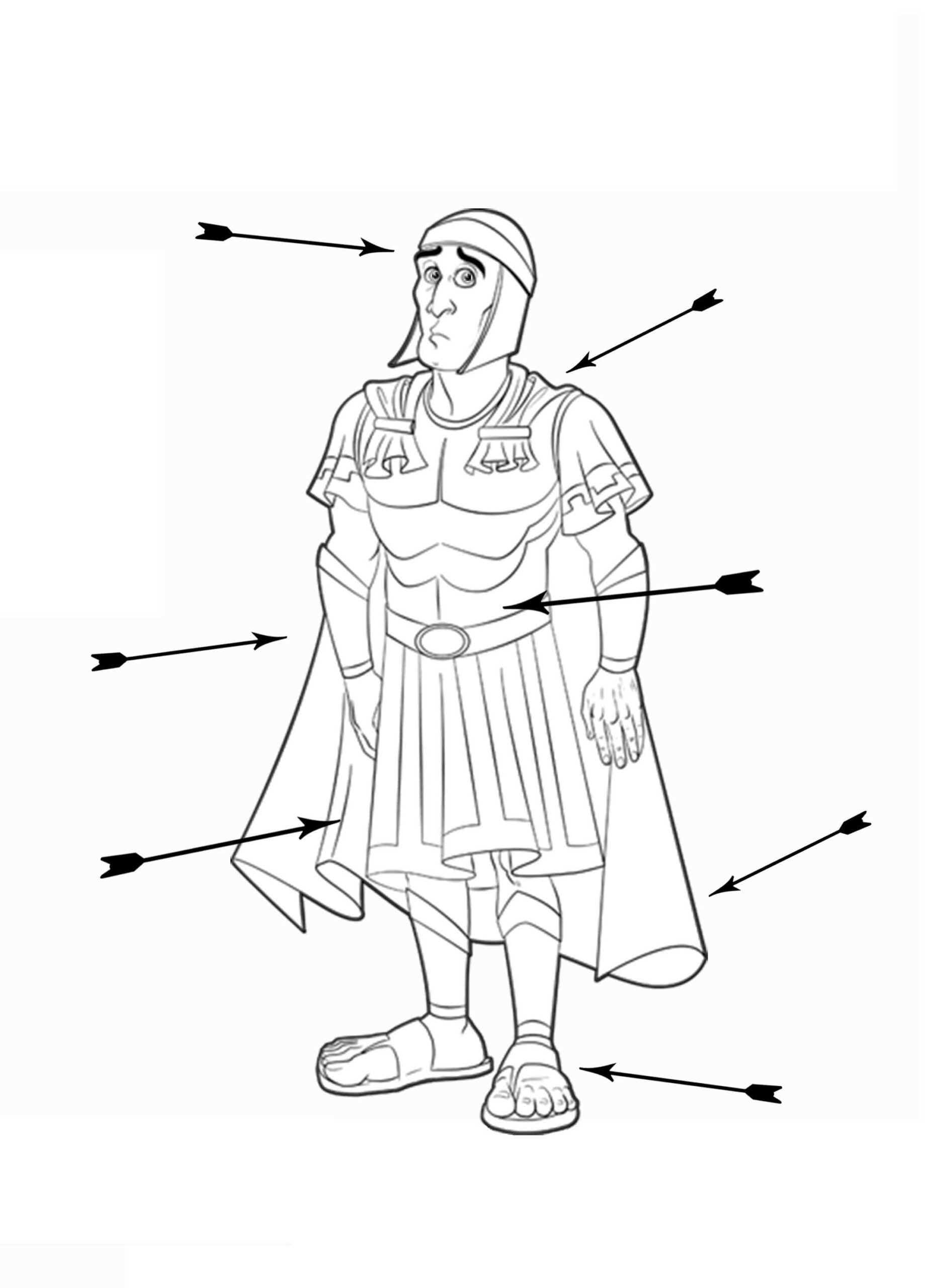 Dibujo de Etiqueta a un Soldado Romano Scaled para Colorear
