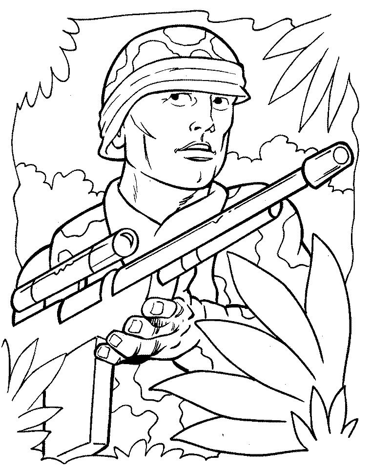 Dibujo de Impresionante Soldado para Colorear