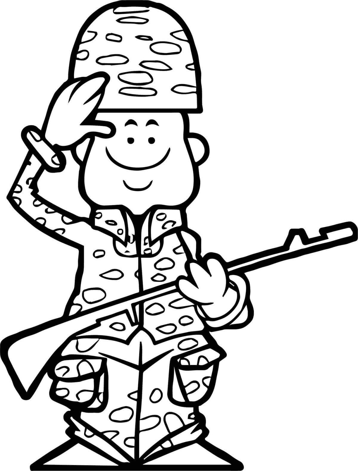 Dibujo de Lindo Soldado para Colorear